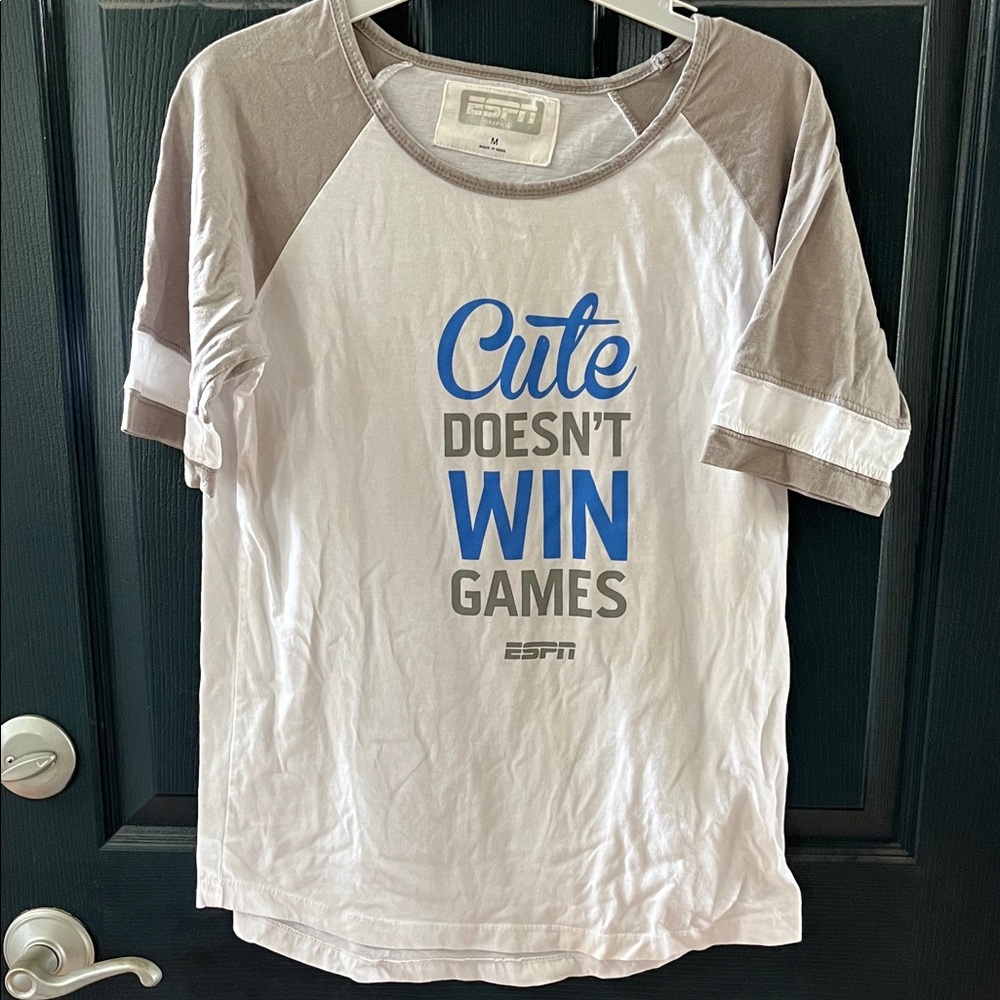 ESPN White and Gray Graphic Tee
